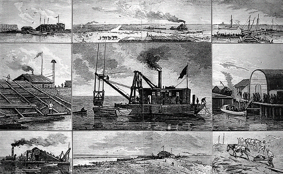 Работы на строительстве Морского канала и порта 1880-е